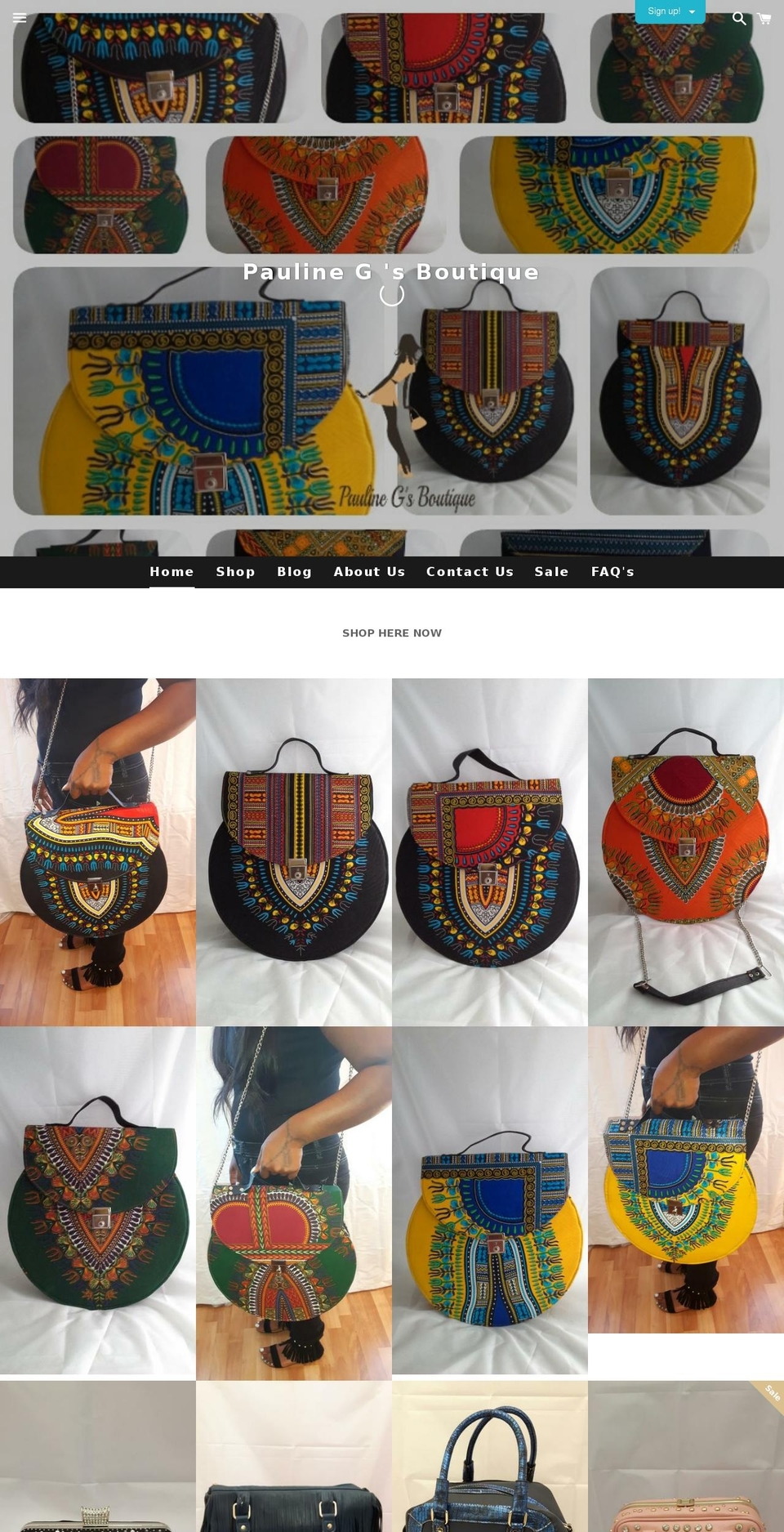 paulinegsboutique.com shopify website screenshot