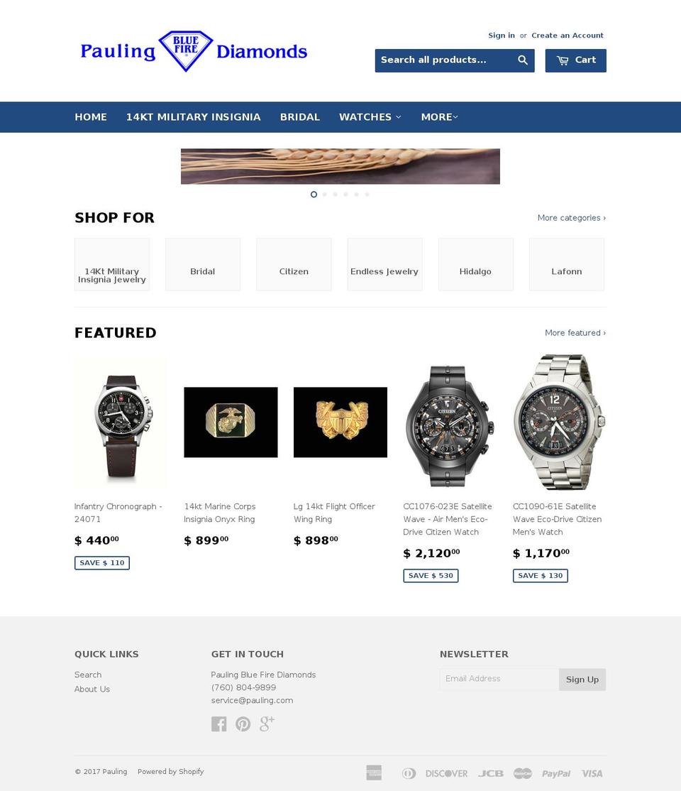 pauling.com shopify website screenshot