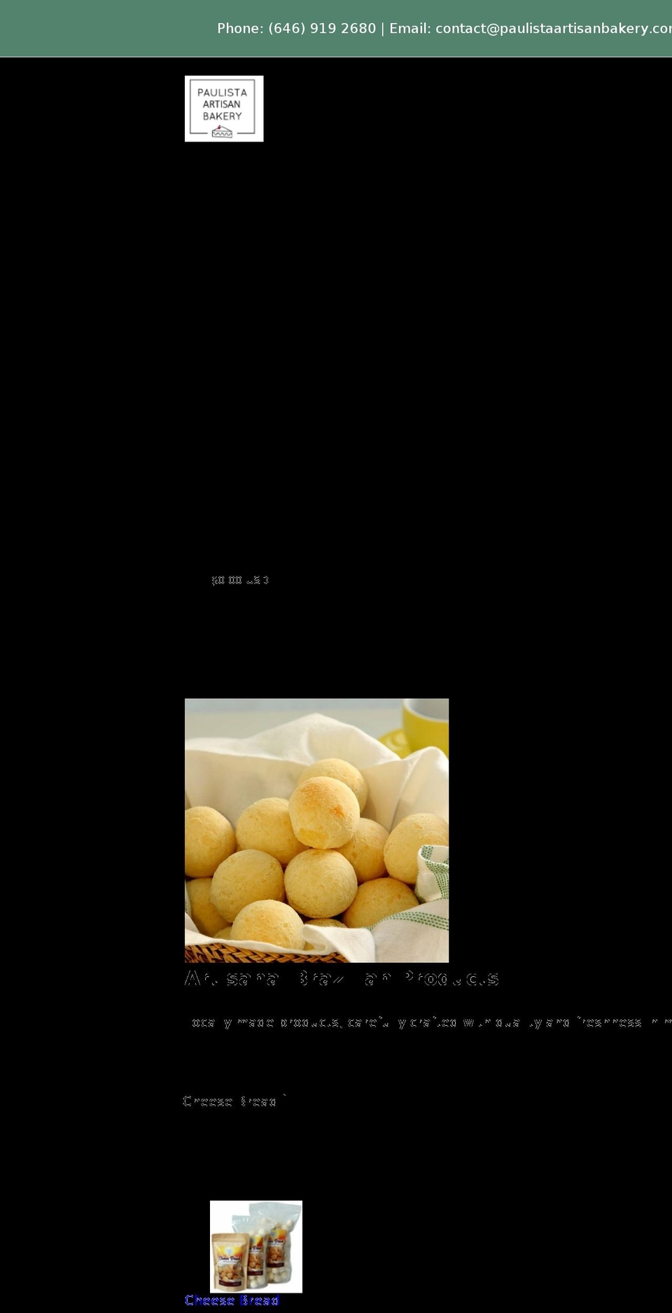 paulistaartisanbakery.com shopify website screenshot