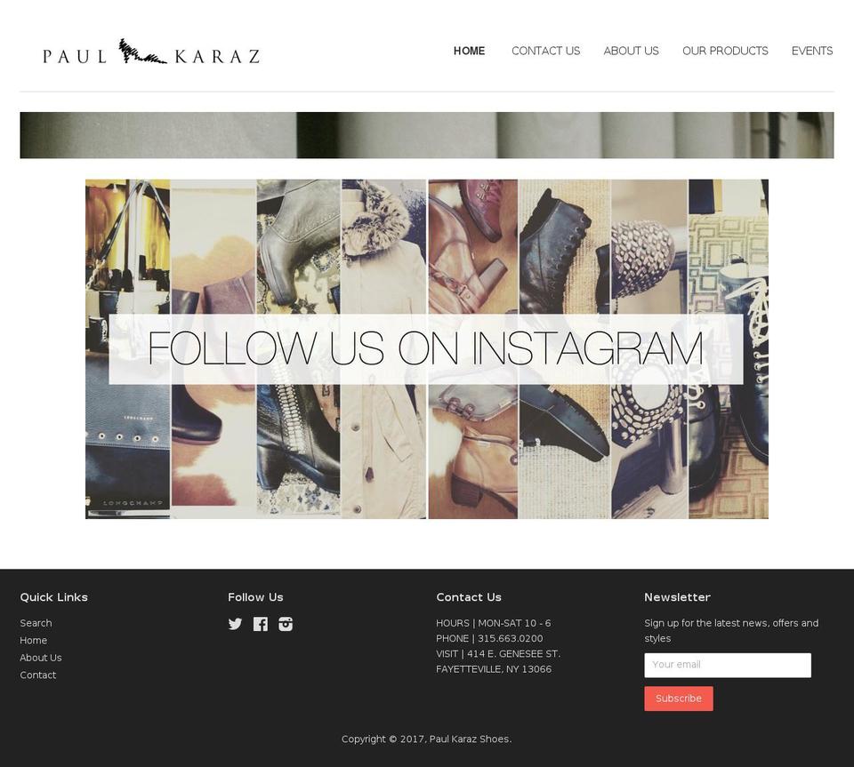 paulkarazshoes.com shopify website screenshot