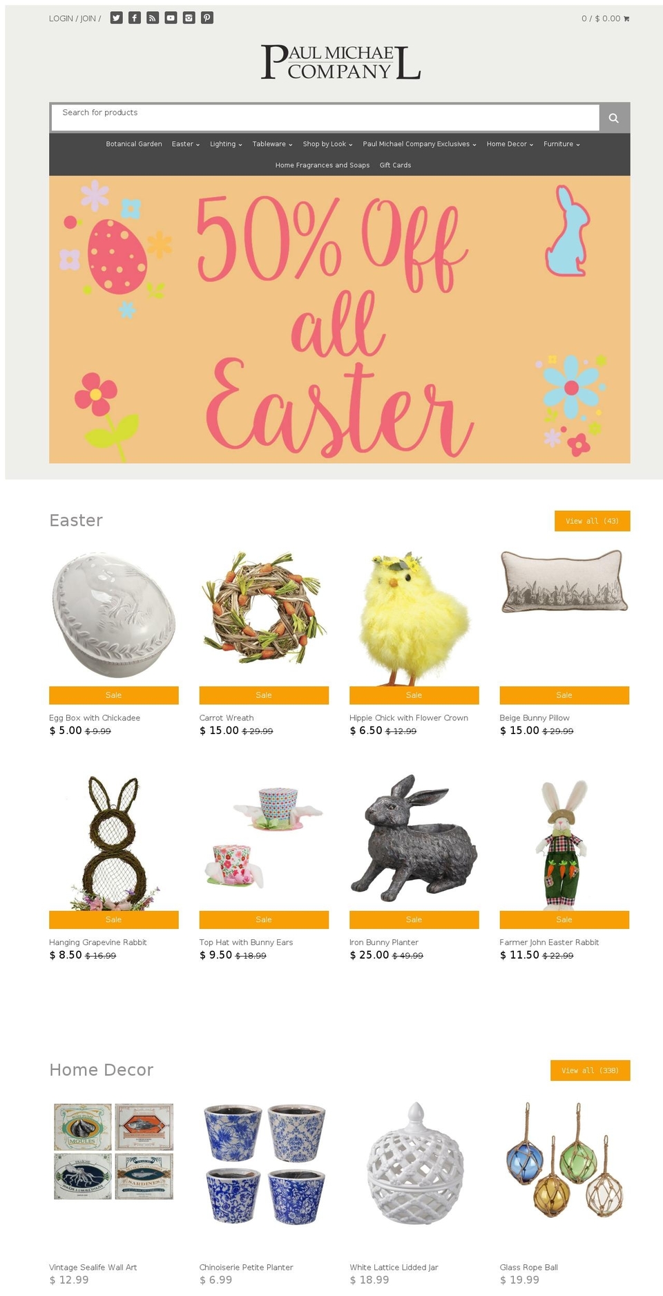 paulmichaelhome.com shopify website screenshot