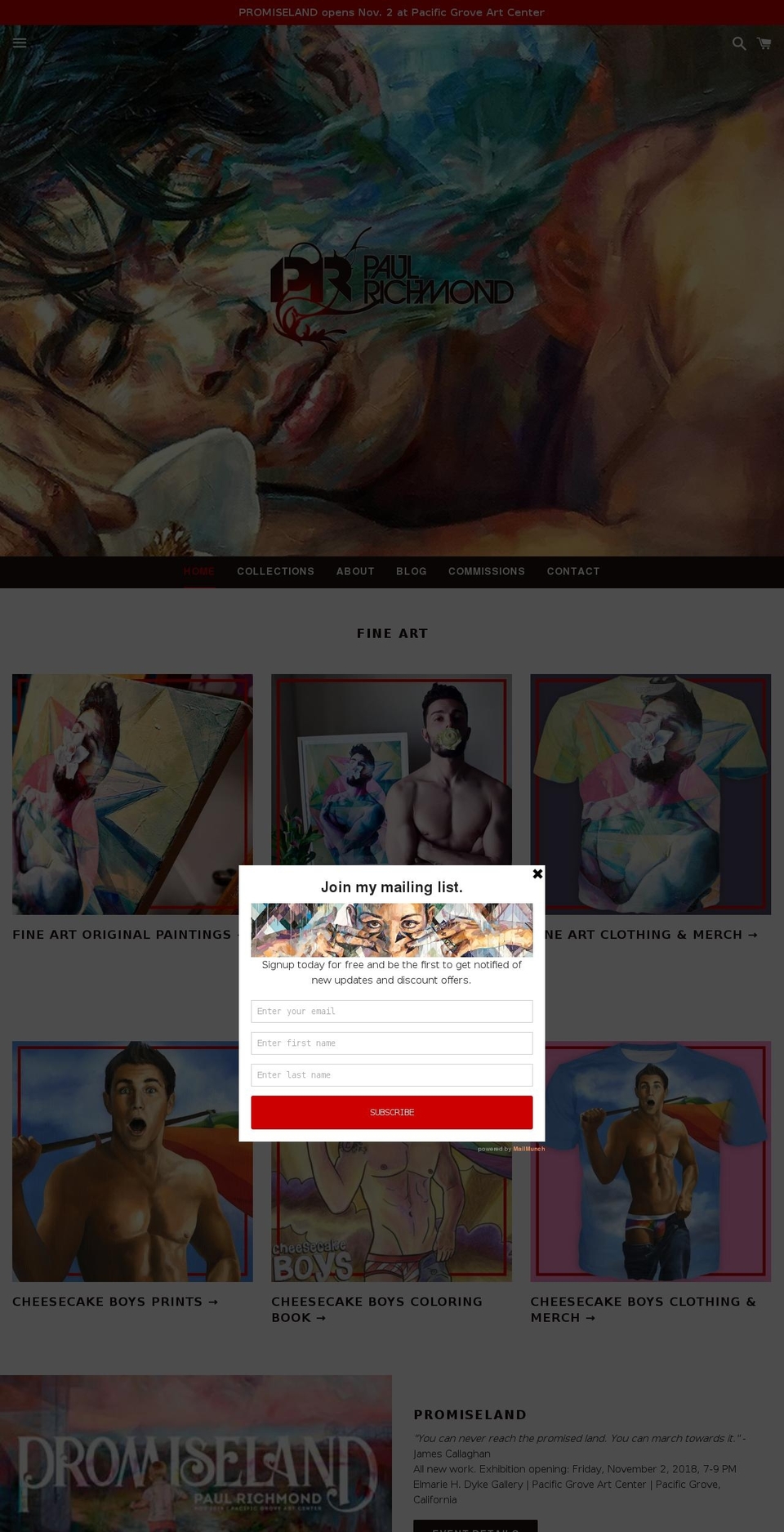 paulrichmondstore.com — Shopify storefront screenshot