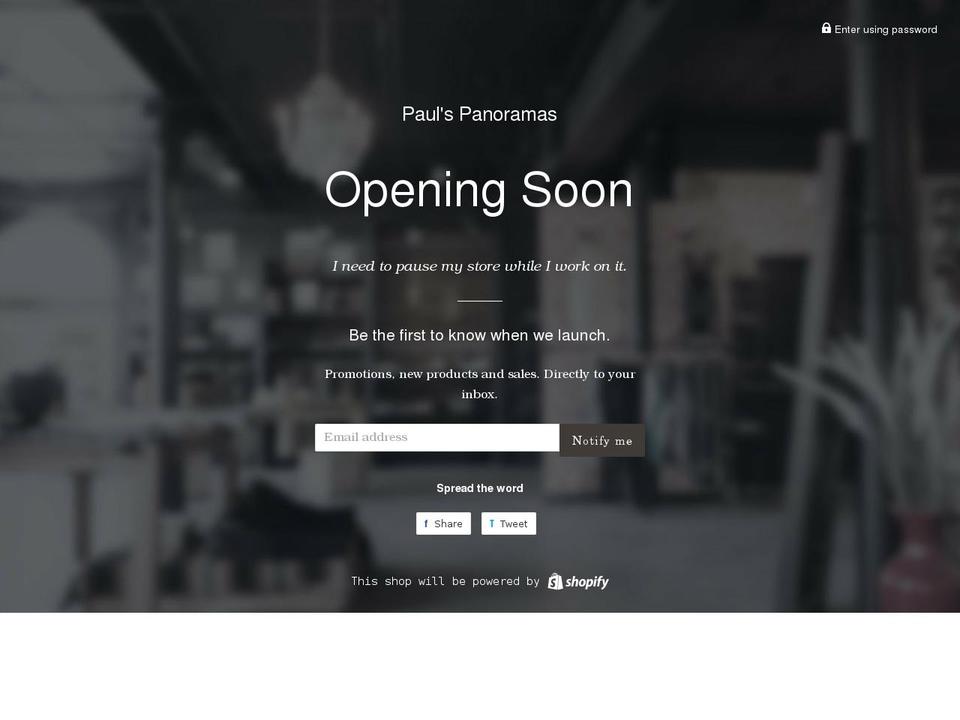 pauls-panoramas.com shopify website screenshot