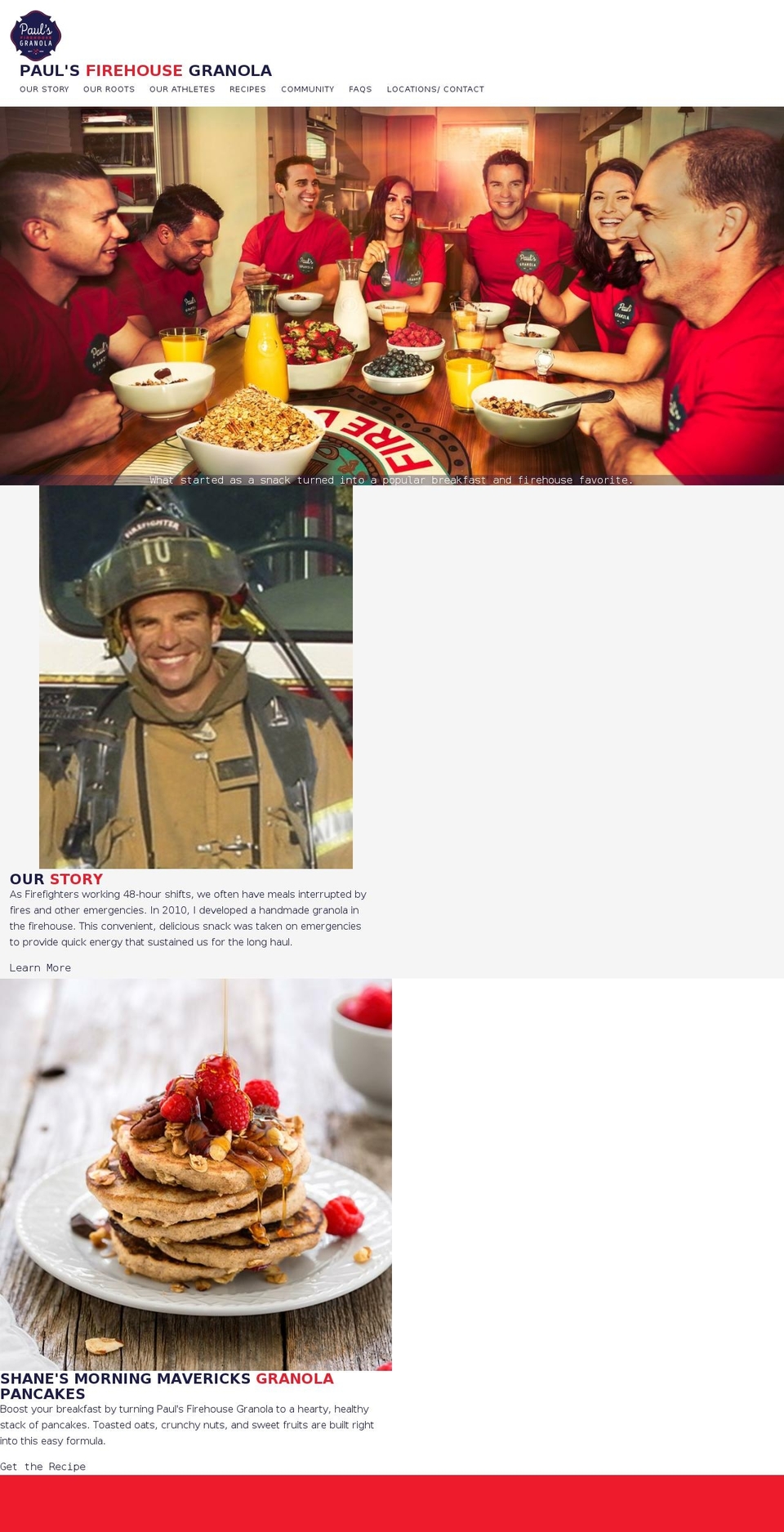 paulsfirehousegranola.com shopify website screenshot