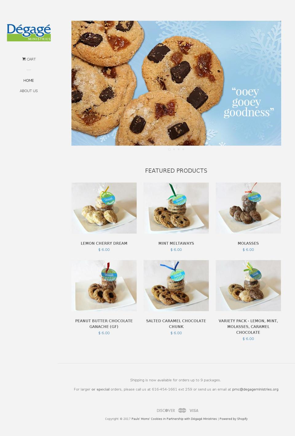 paulsmomscookies.com shopify website screenshot