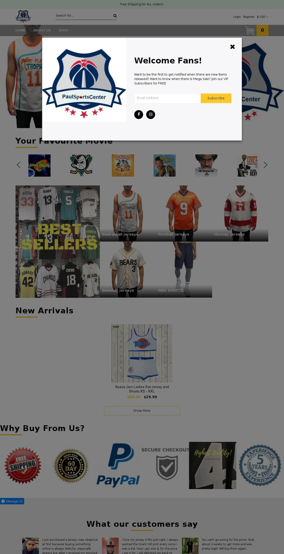 sports-shopify-theme-v2-0 Shopify theme site example paulsportscenter.com
