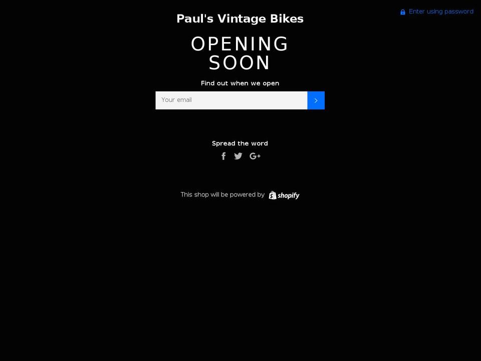 paulsvintagebikes.com — Shopify storefront screenshot