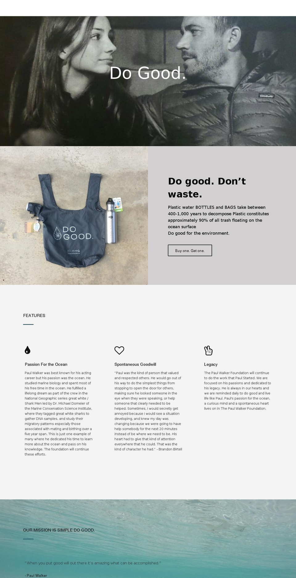 paulwalkerfoundation.com shopify website screenshot