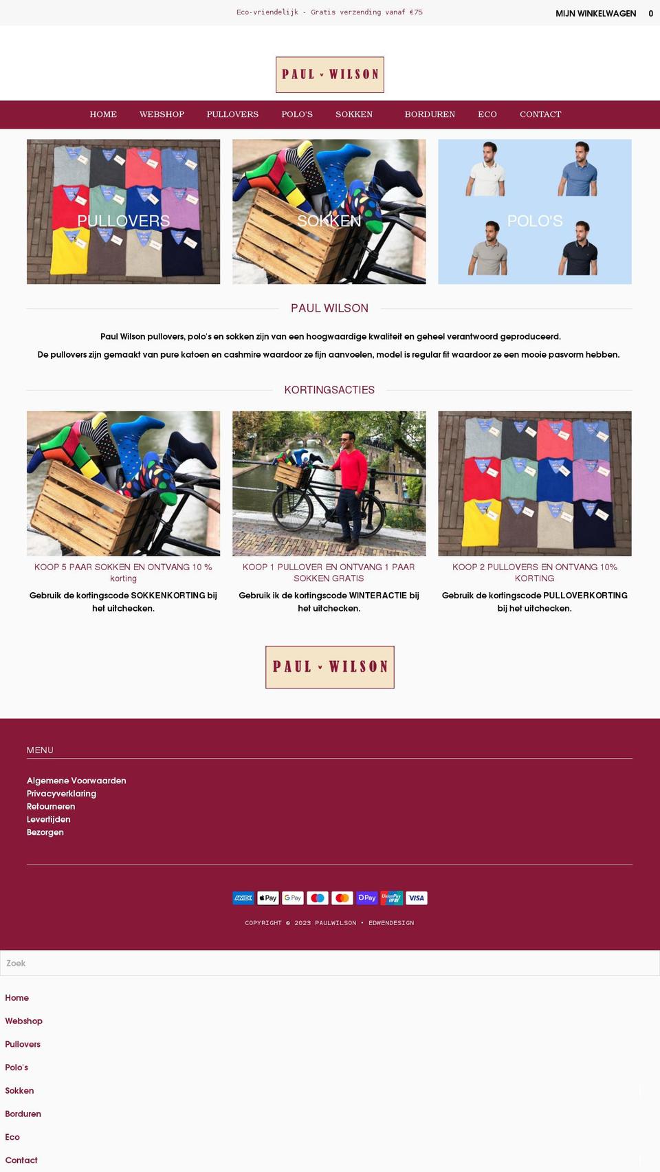 paulwilson.nl shopify website screenshot