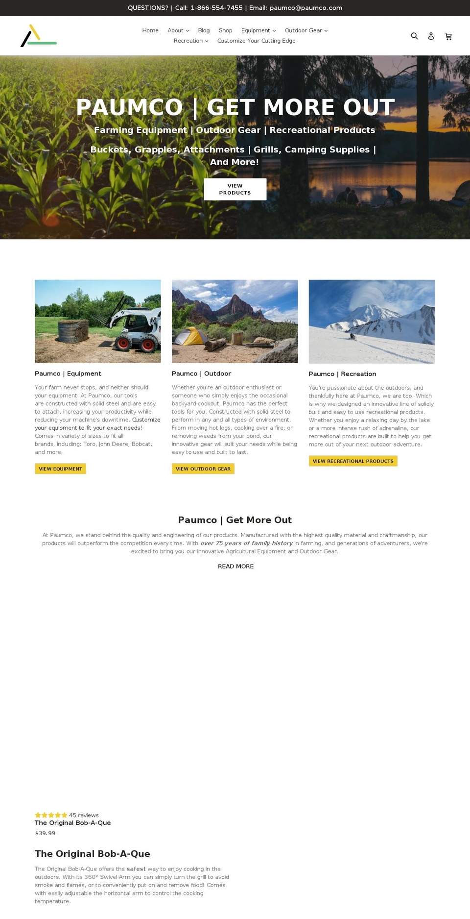 paumco.com shopify website screenshot