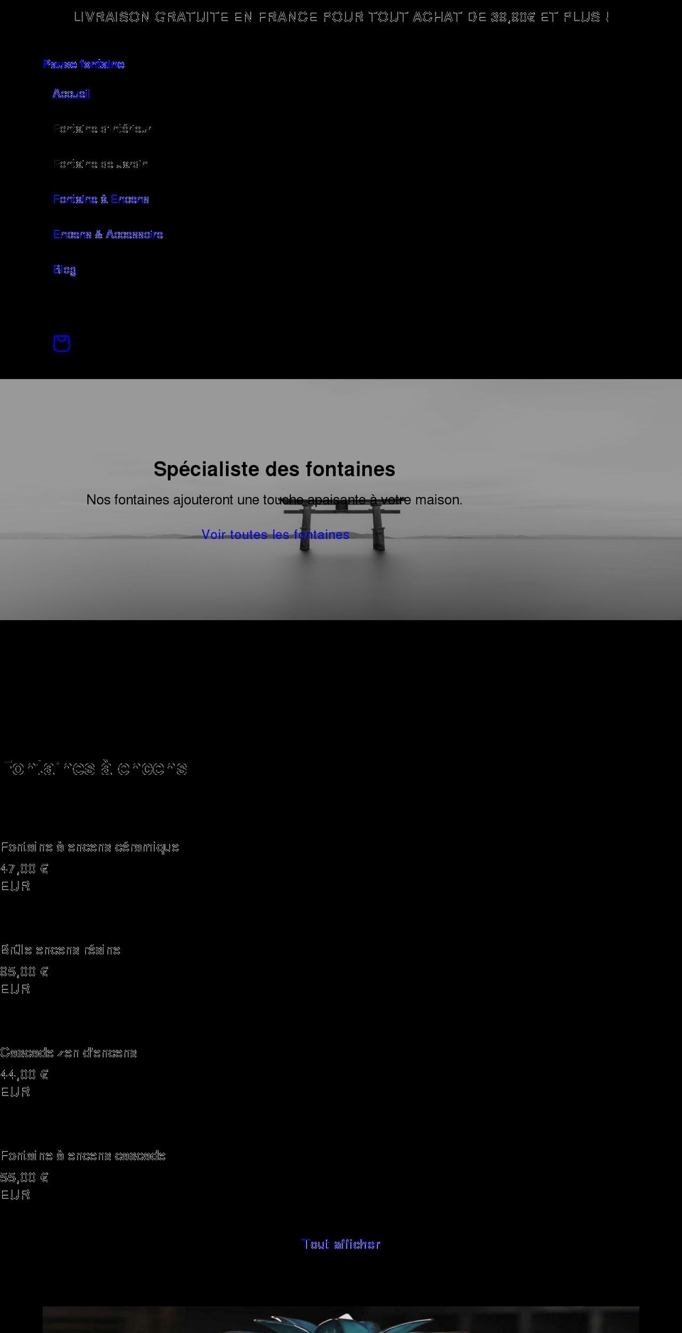 pause-fontaine.com shopify website screenshot