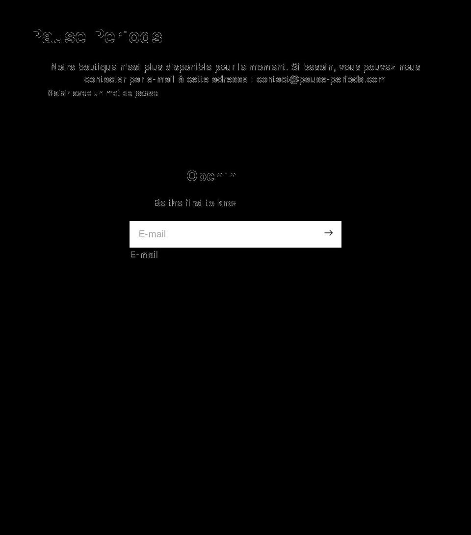 pause-periods.com shopify website screenshot