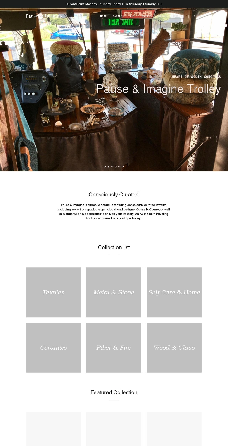 pauseandimagine.com shopify website screenshot