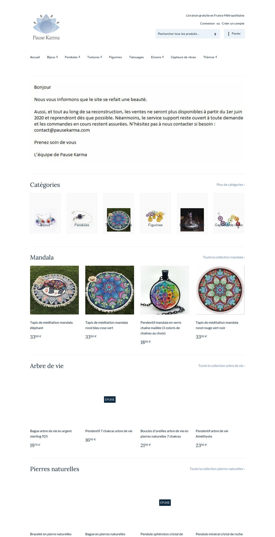 pausekarma.com — Shopify storefront screenshot