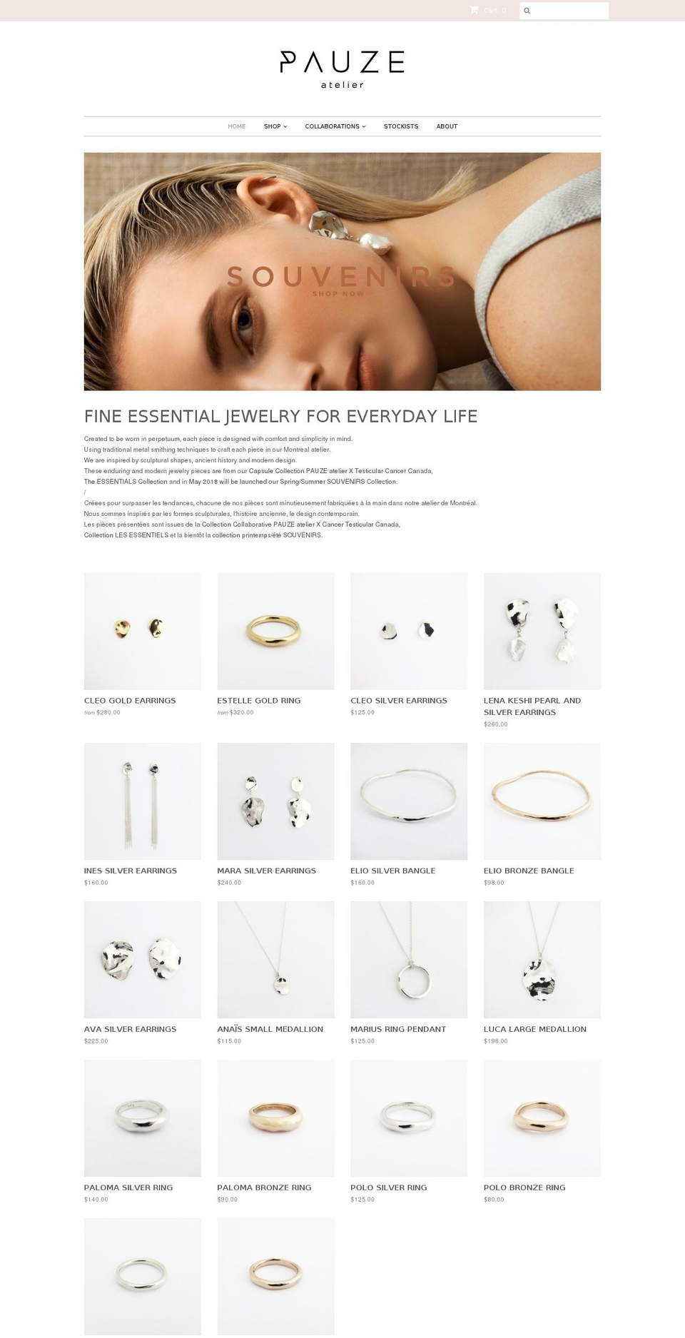 pauzeatelier.com shopify website screenshot