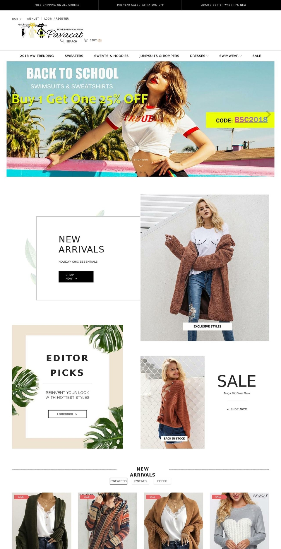 pavacat.com shopify website screenshot