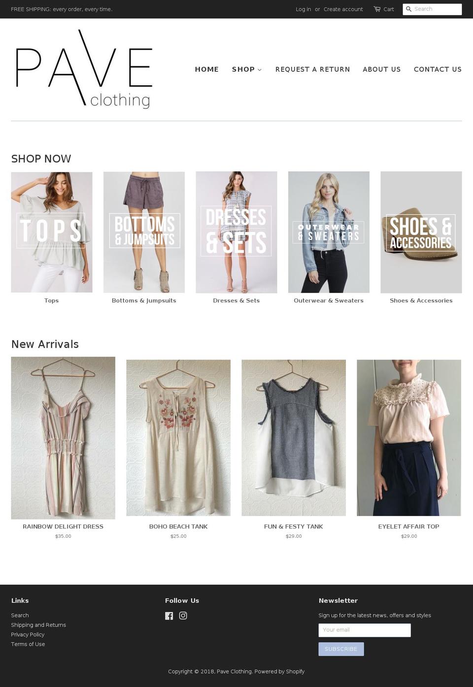 paveclothing.com — Shopify storefront screenshot