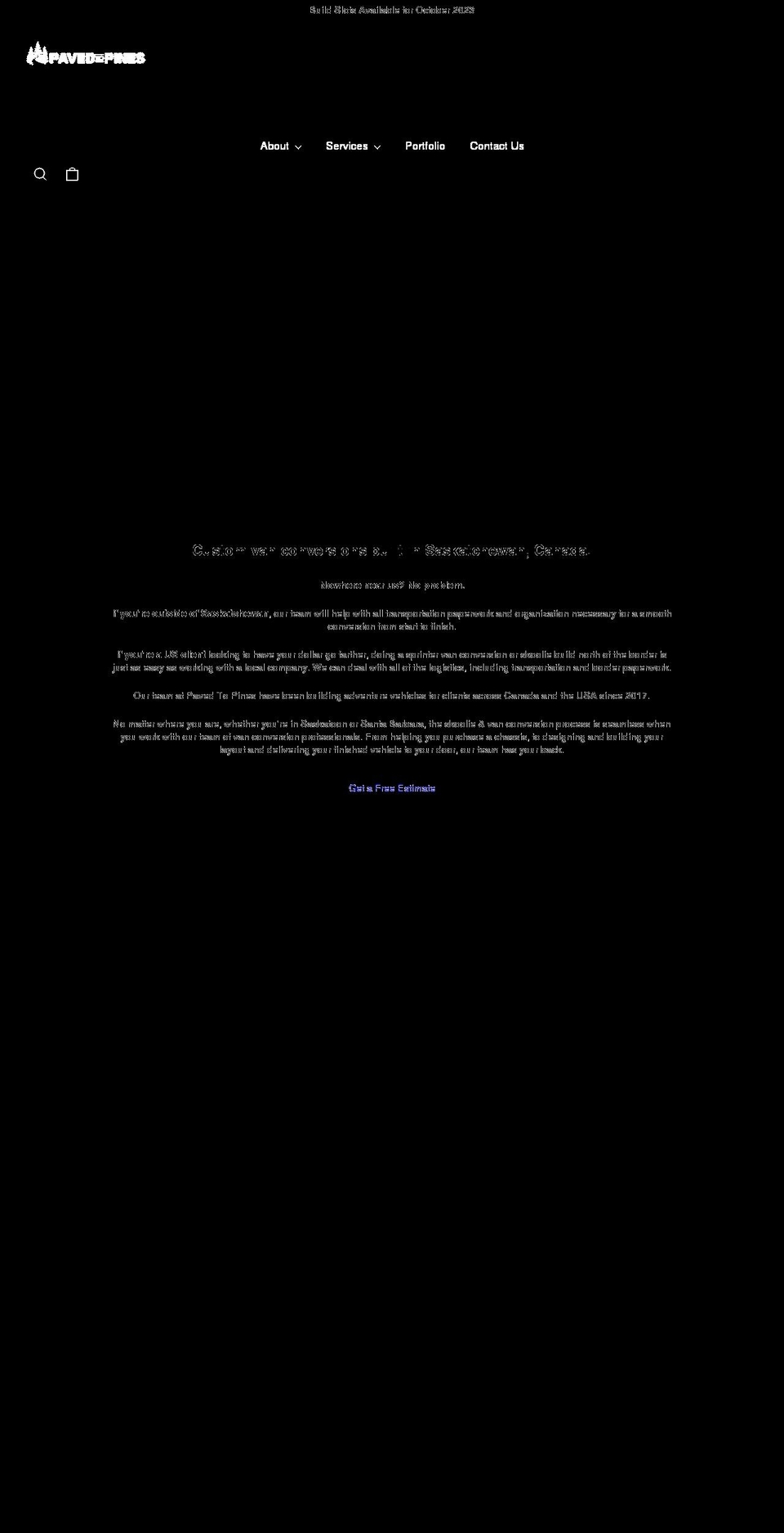 pavedtopines.com shopify website screenshot