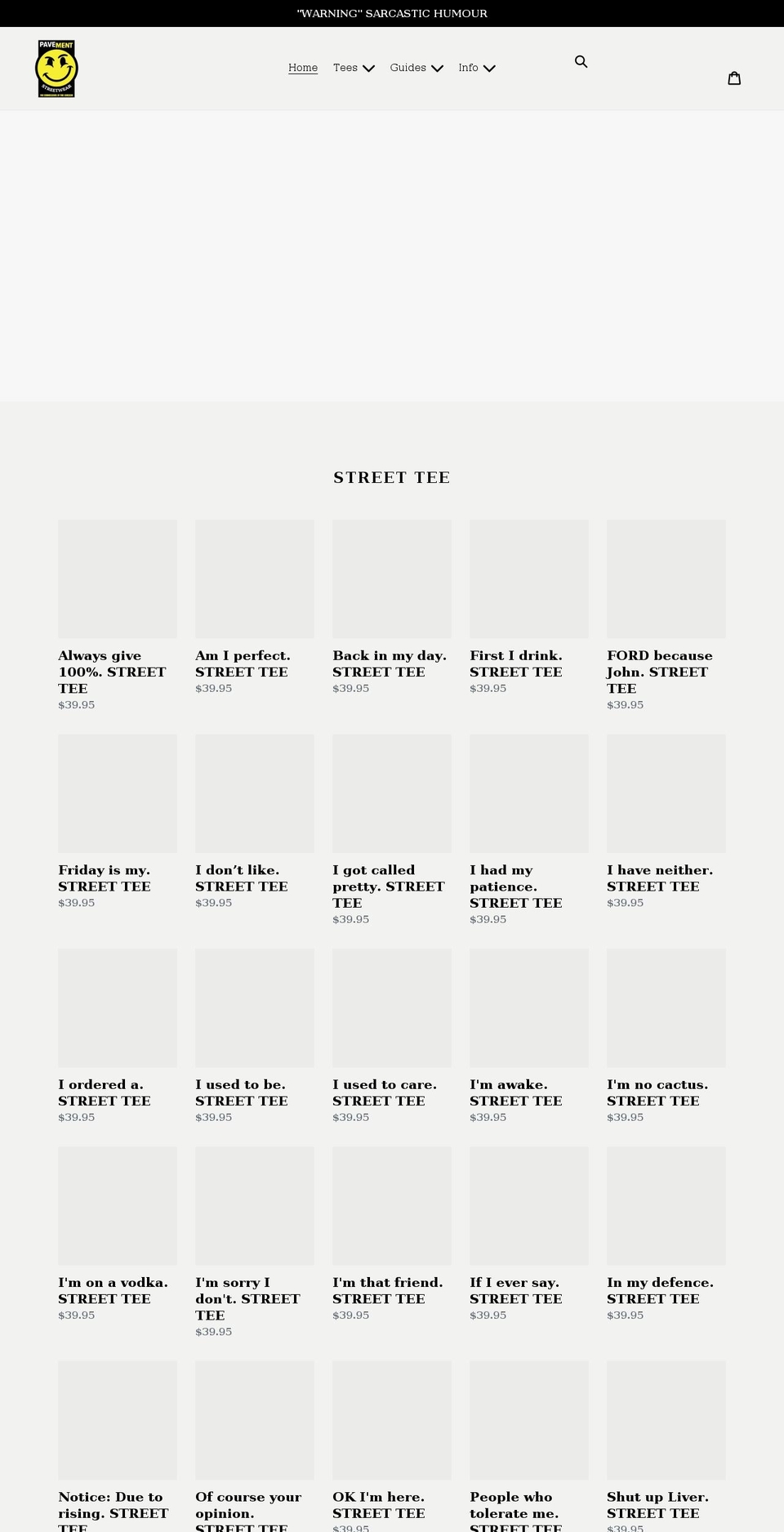 pavementstreetwear.com shopify website screenshot