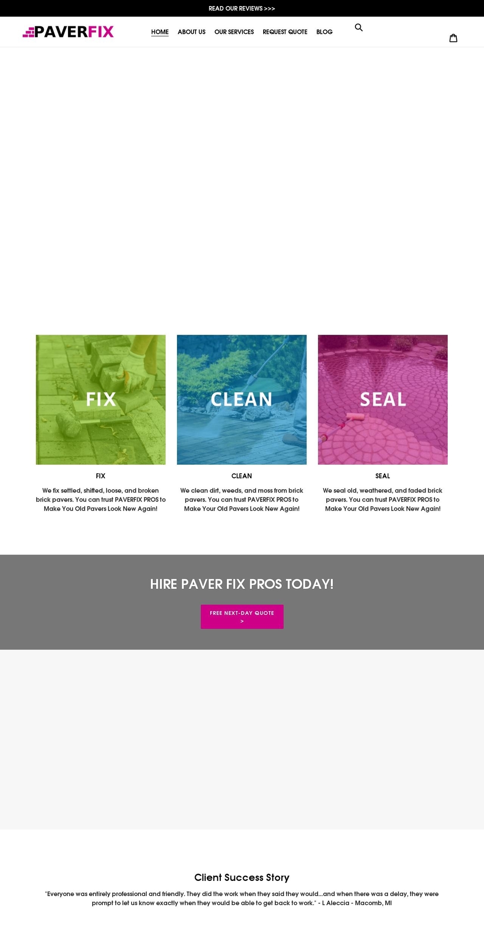 paverfixpros.com shopify website screenshot