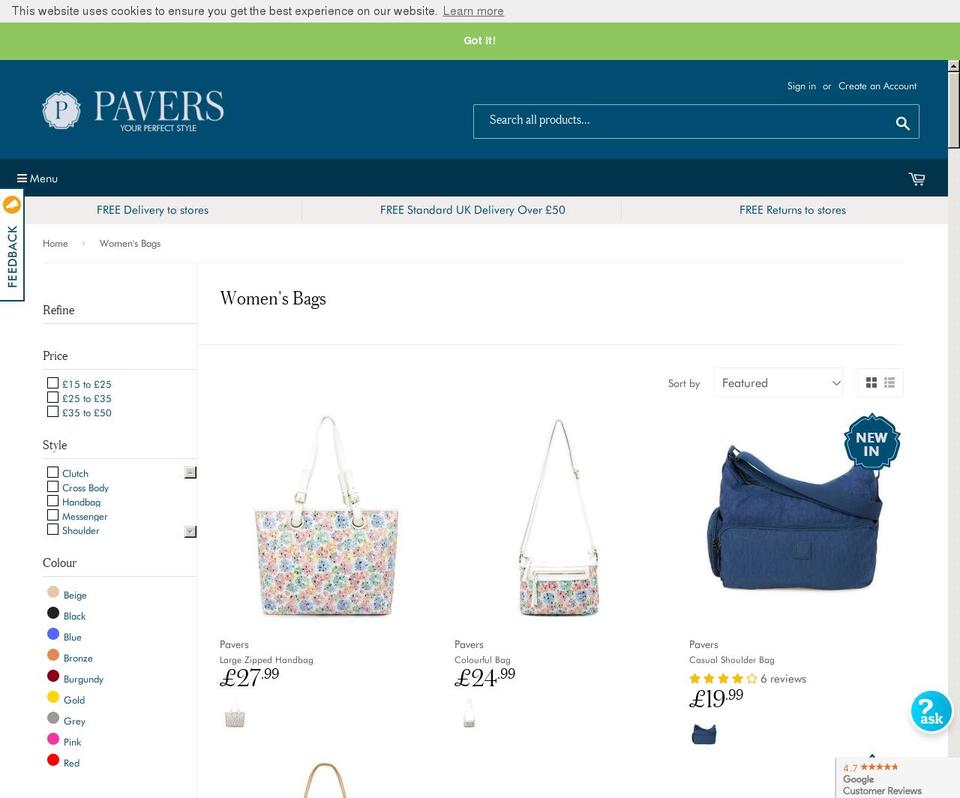 Pavers 21\/3 after 20 Shopify theme site example pavers-handbags.com