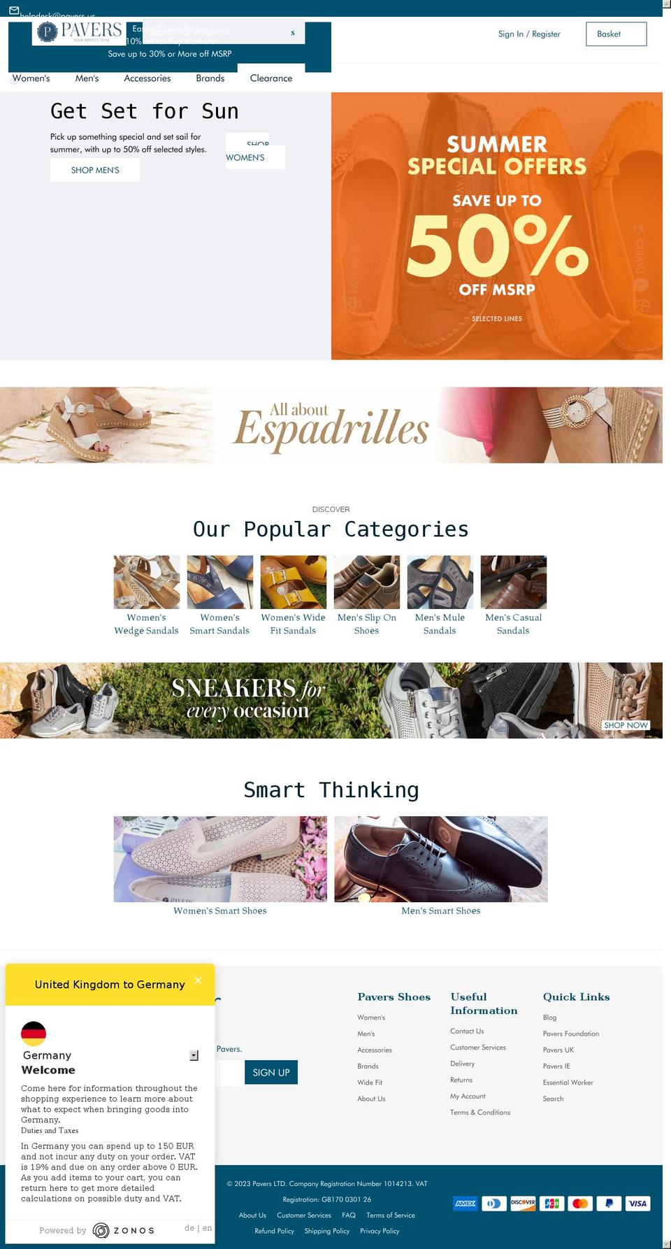 SUMMER SALE Shopify theme site example pavers.us