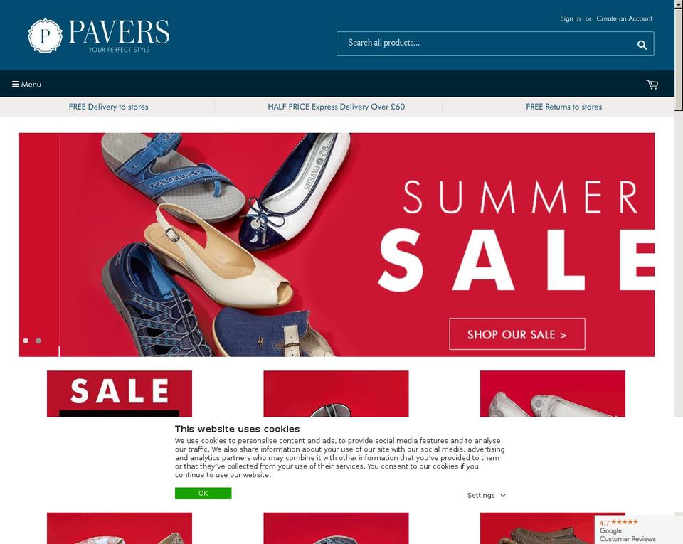 Checkout update Summer sale 2018 Shopify theme site example paversshoes.info