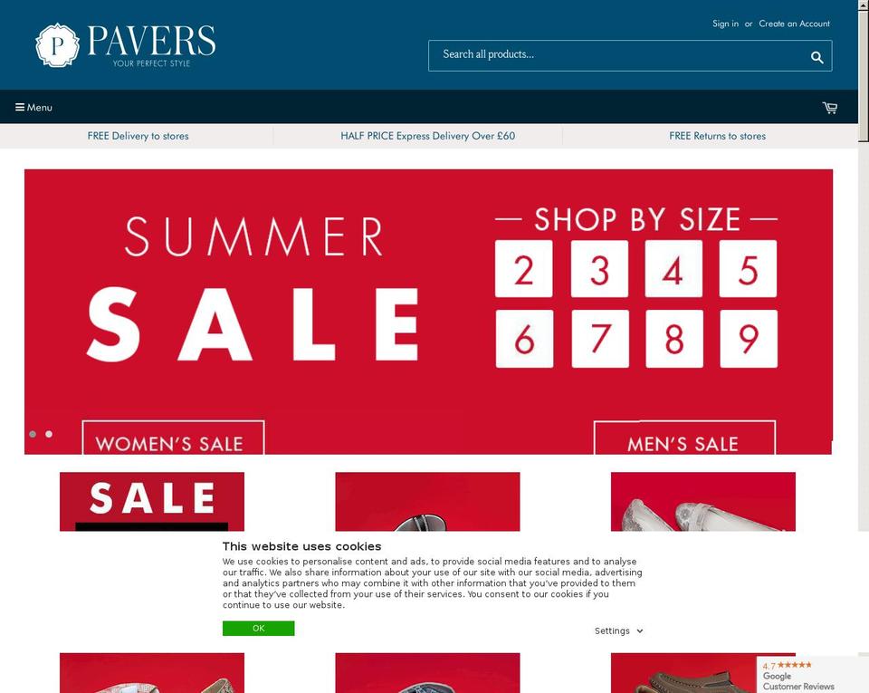 Checkout update Summer sale 2018 Shopify theme site example paversshoes.mobi