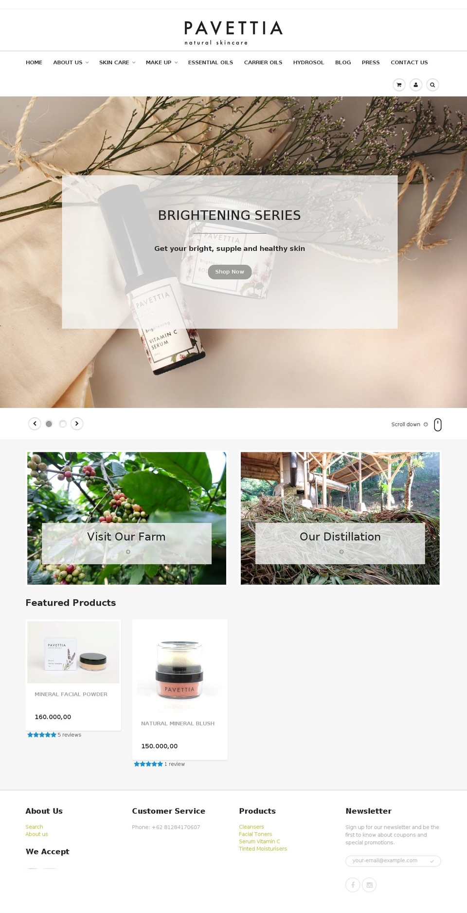 pavettiaskincare.com shopify website screenshot
