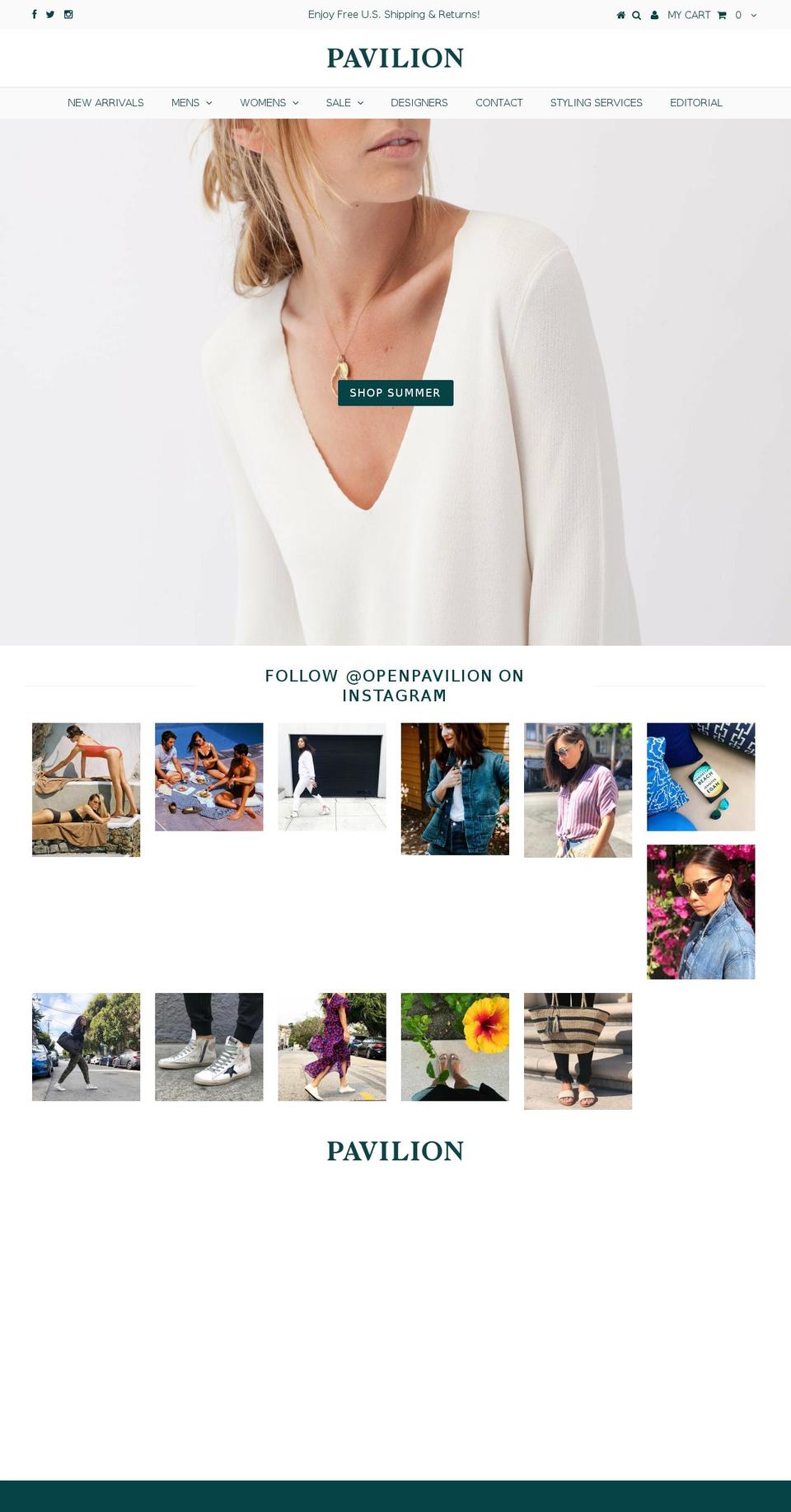 pavilionsf.com — Shopify storefront screenshot
