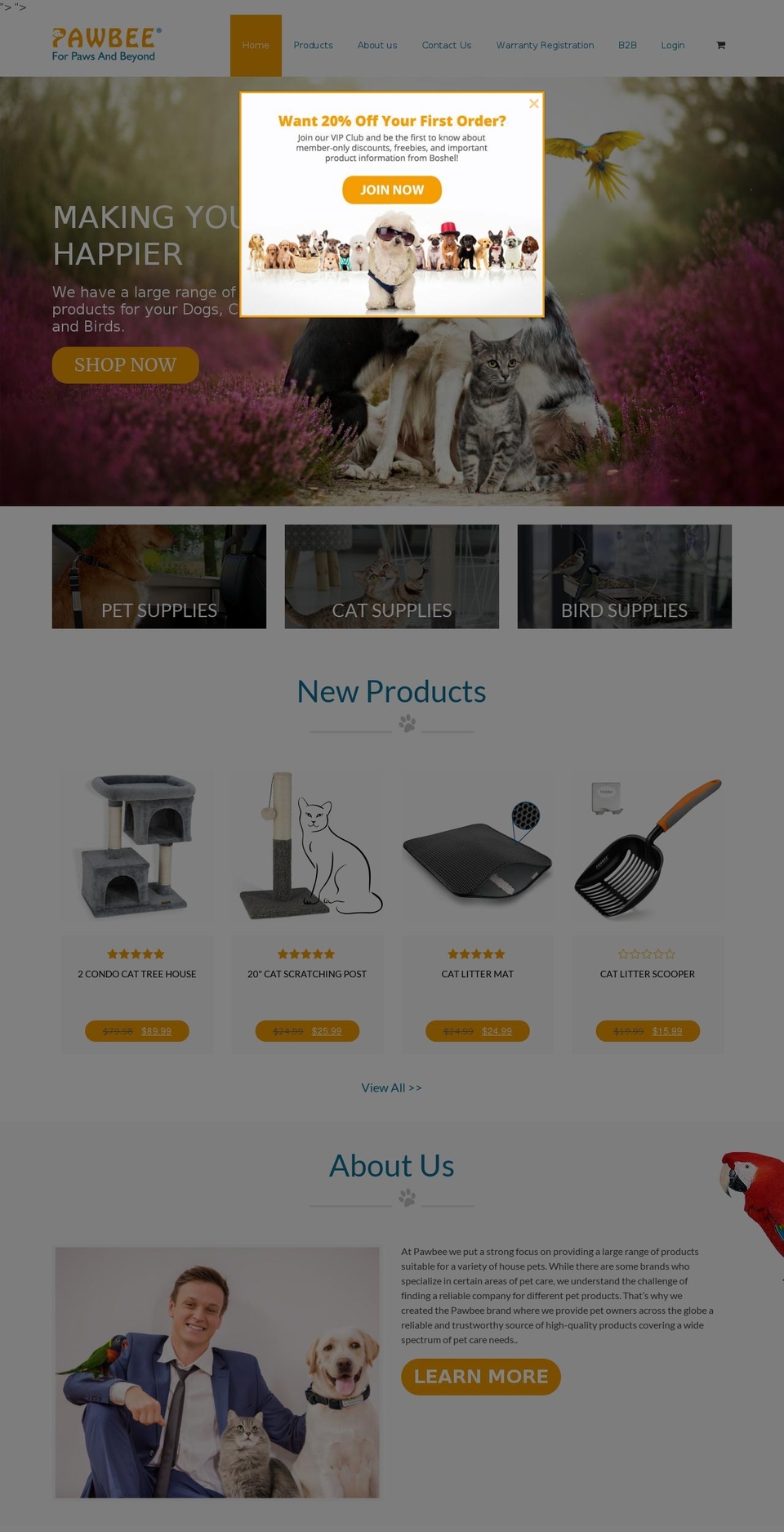 pawbee.com shopify website screenshot