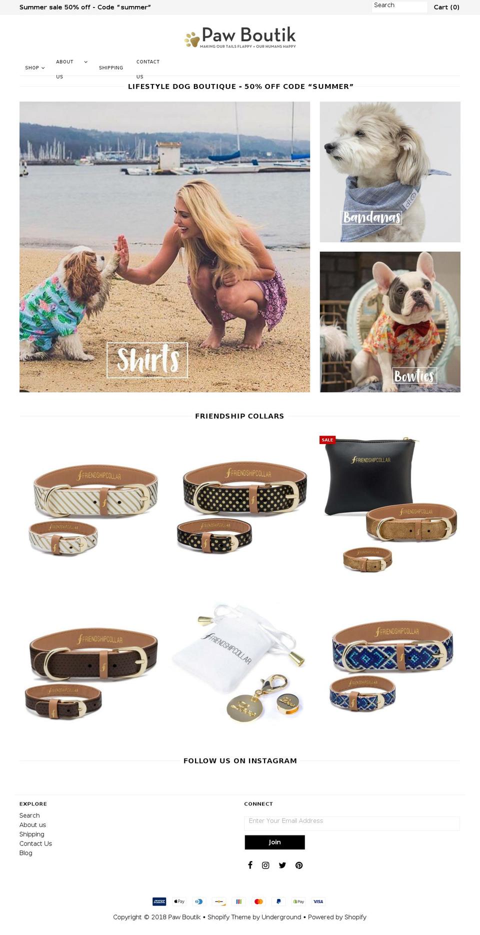 pawboutik.com shopify website screenshot