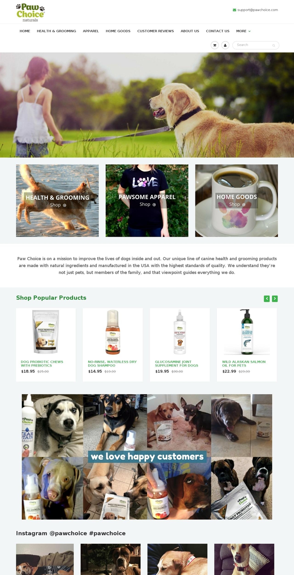 pawchoice.com shopify website screenshot