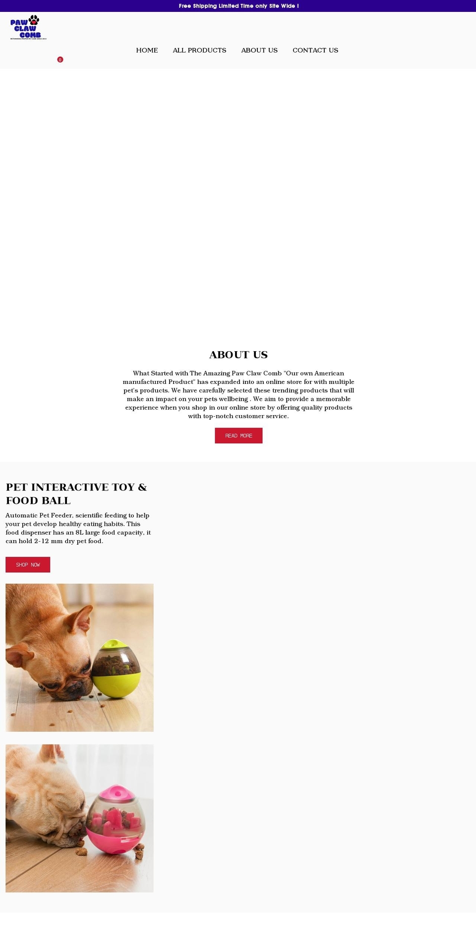 pawclawcomb.com shopify website screenshot