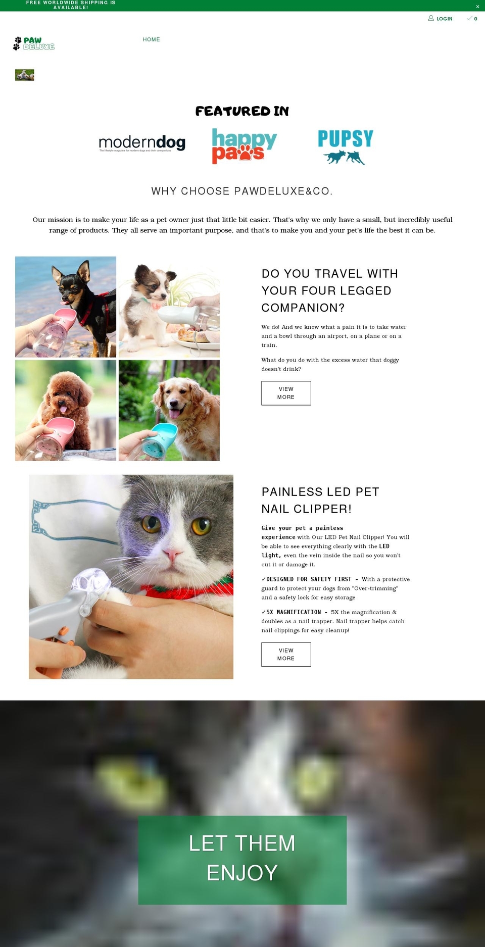 pawdeluxeco.com shopify website screenshot
