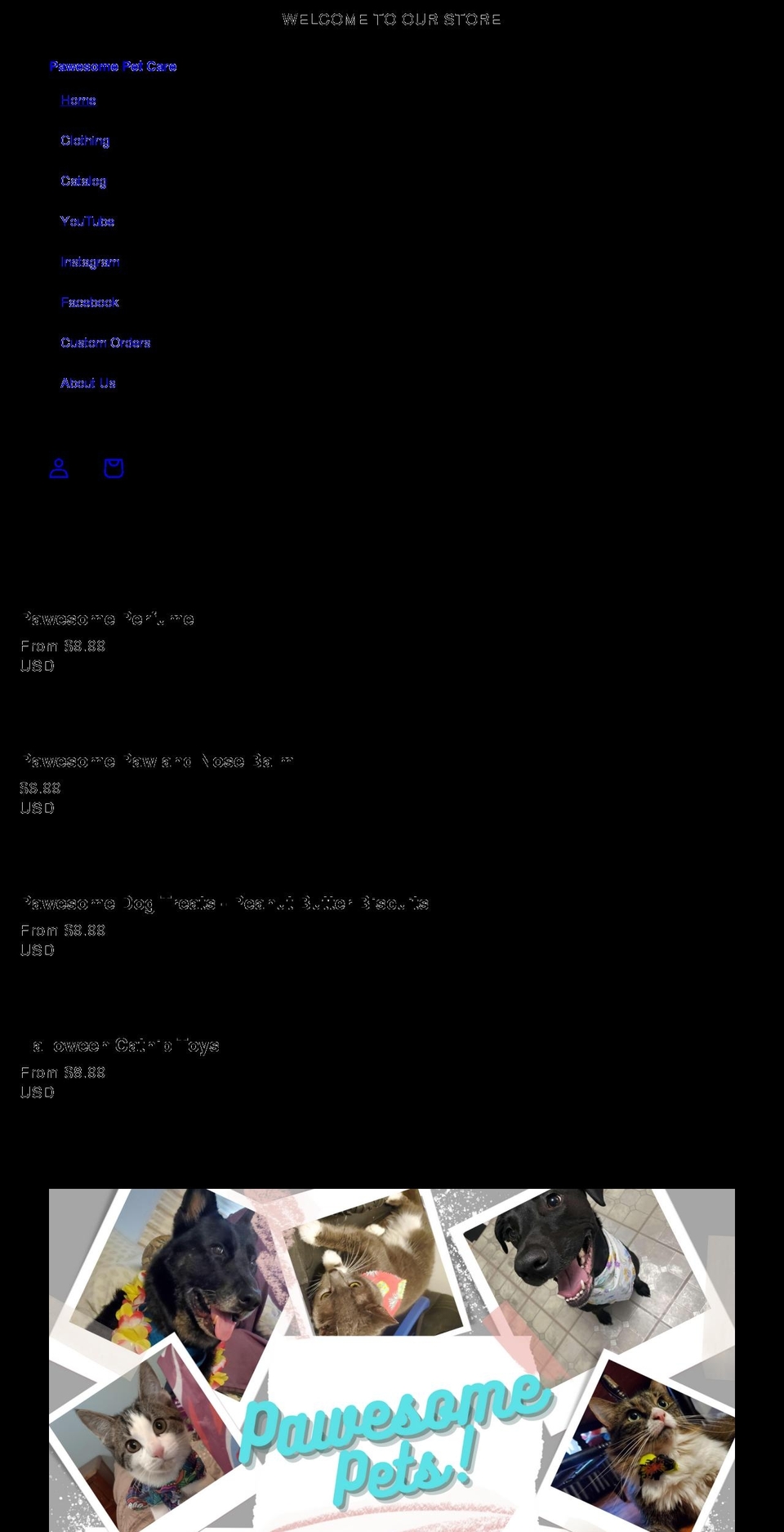 pawesome.pet shopify website screenshot