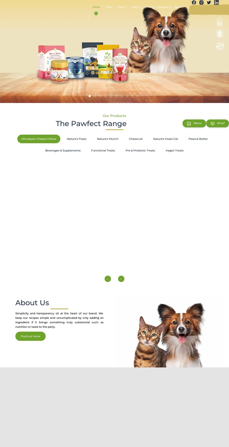 pawfectfoods.us shopify website screenshot