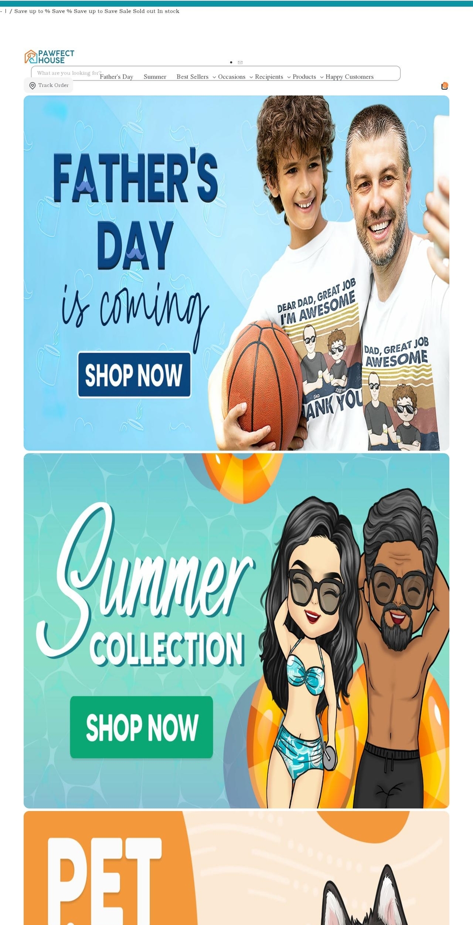 pawfecthouses.com shopify website screenshot