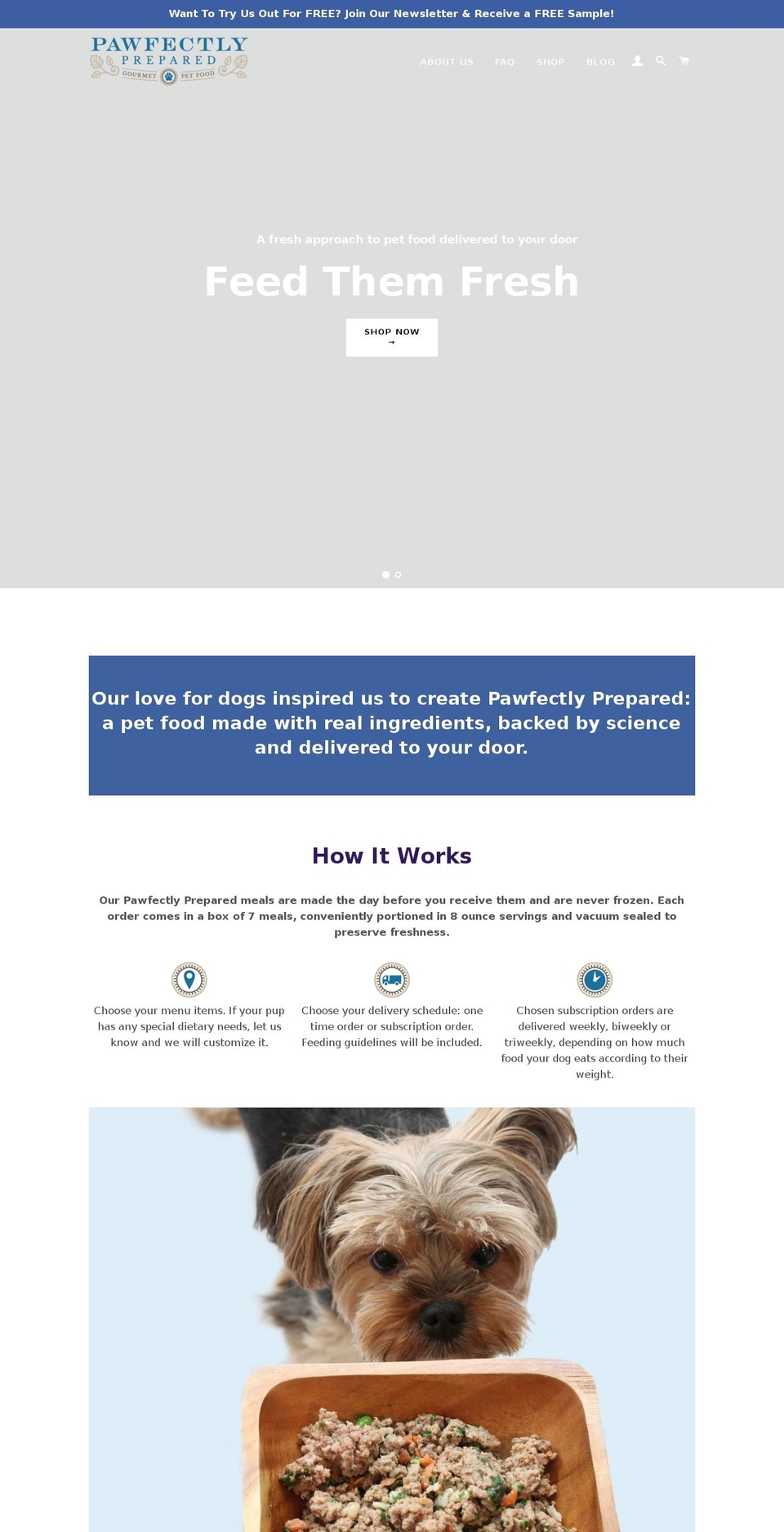 pawfectly-prepared.myshopify.com shopify website screenshot