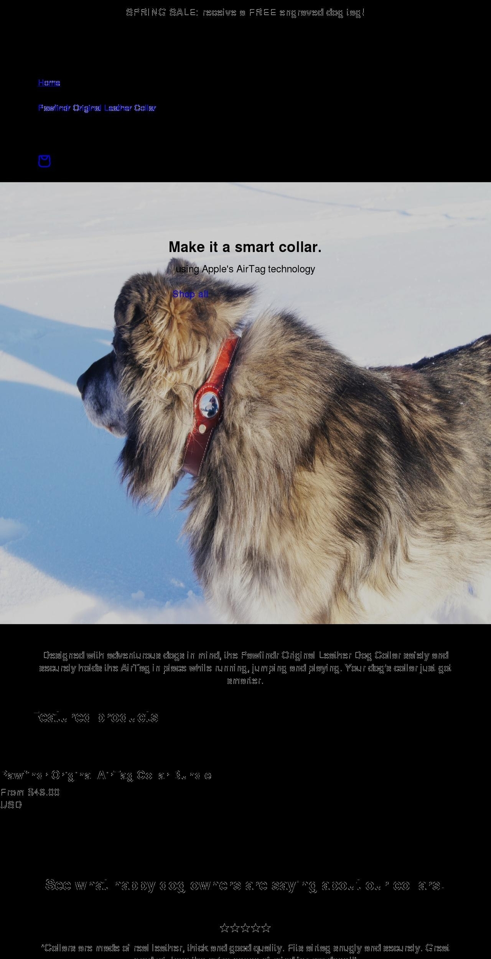 pawfindr.com shopify website screenshot