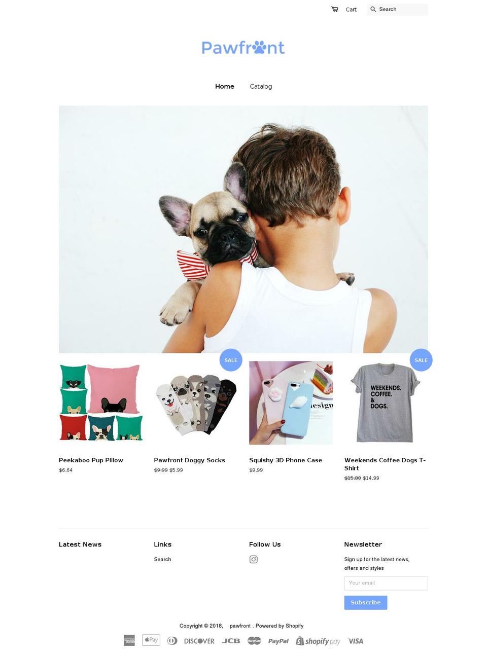 pawfront.com — Shopify storefront screenshot