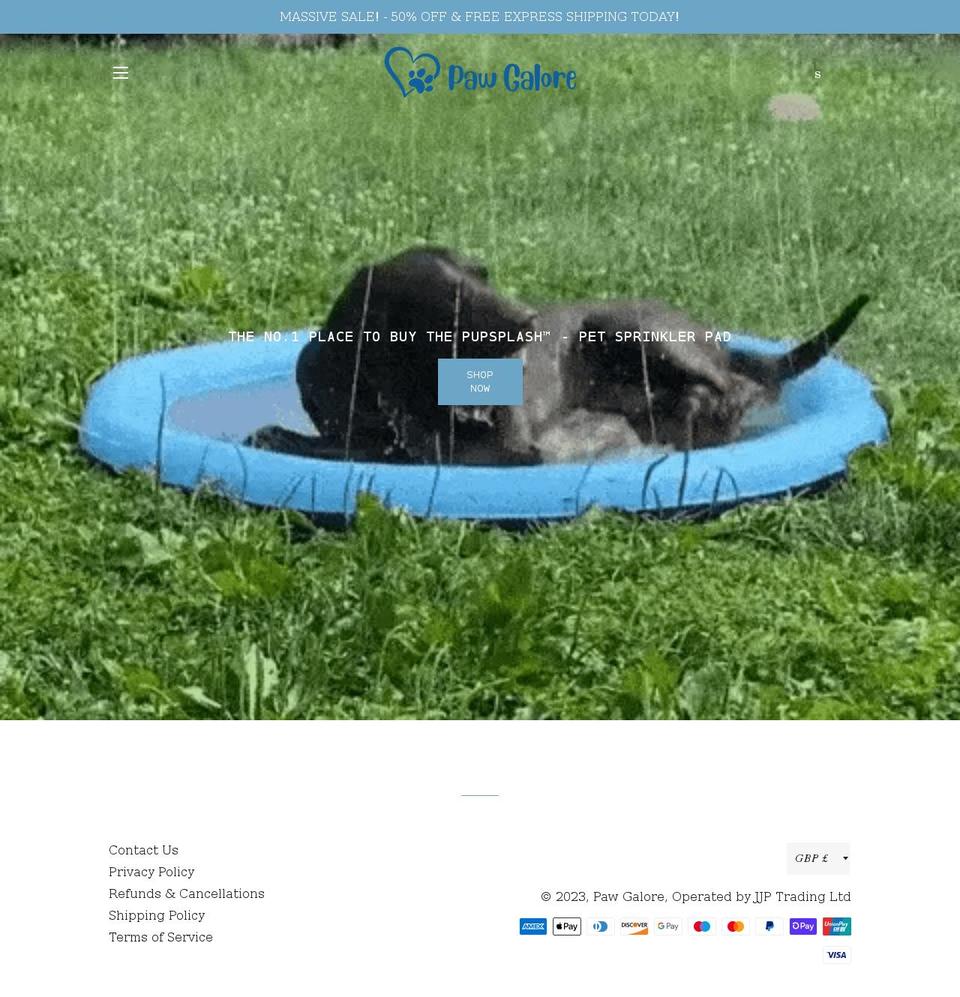 pawgalore.com shopify website screenshot