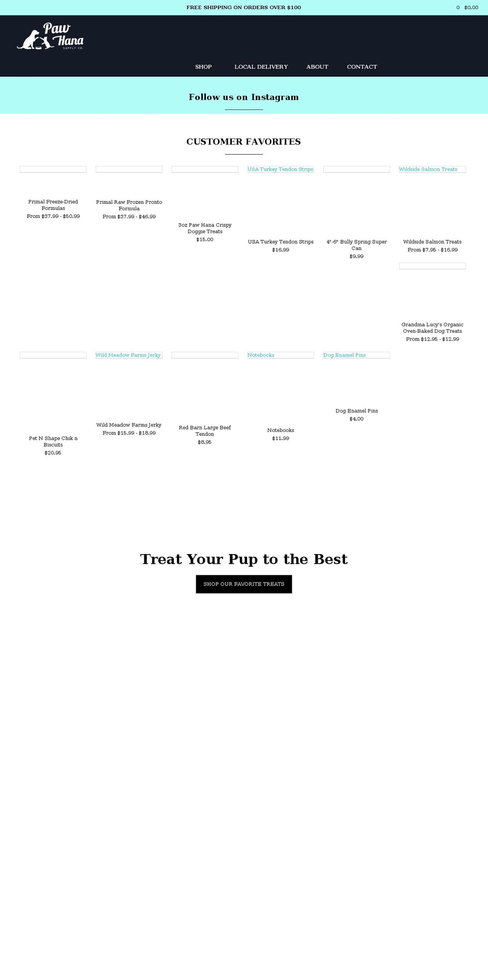 pawhanasupplyco.com shopify website screenshot