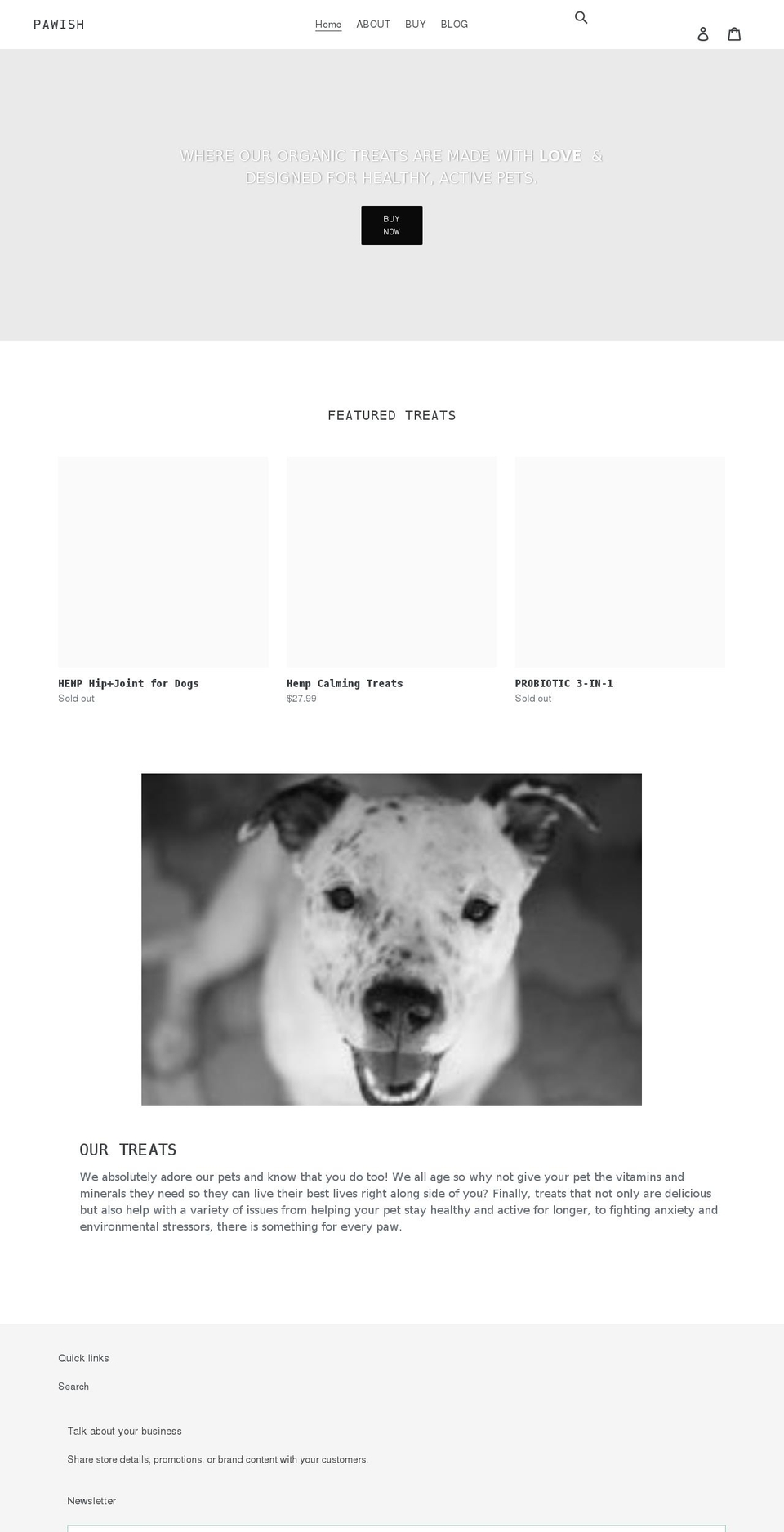 pawishes.com shopify website screenshot