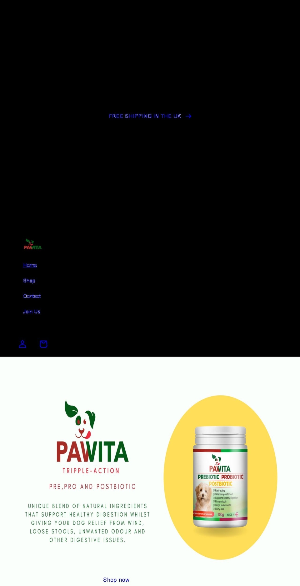 pawita.com shopify website screenshot