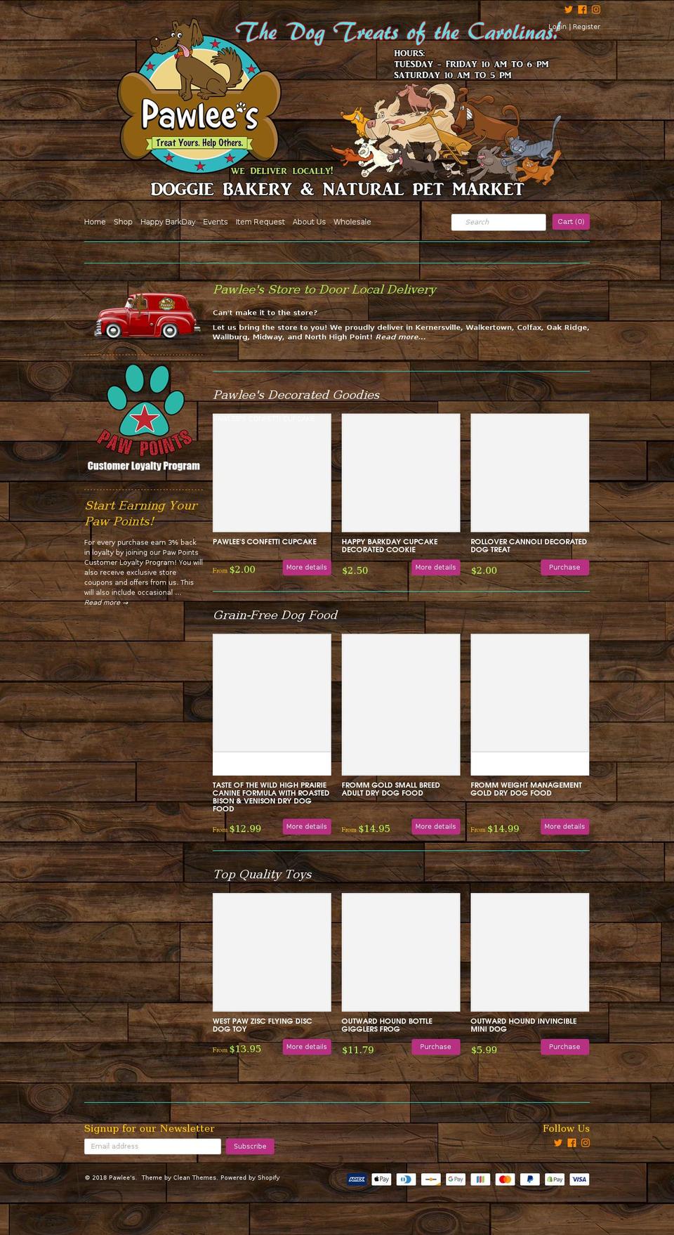pawlees.com — Shopify storefront screenshot