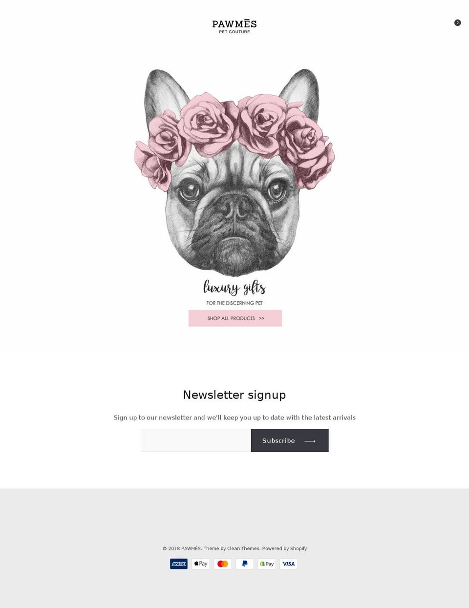 pawmes.com — Shopify storefront screenshot
