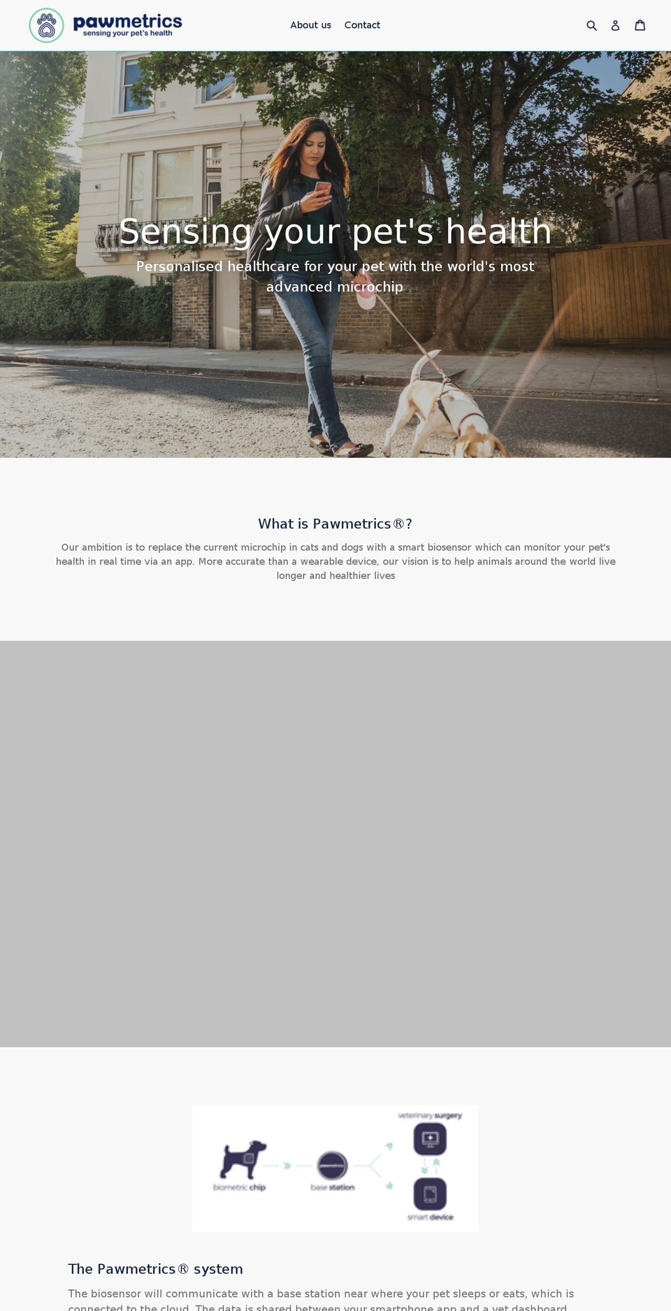 pawmetrics.co shopify website screenshot