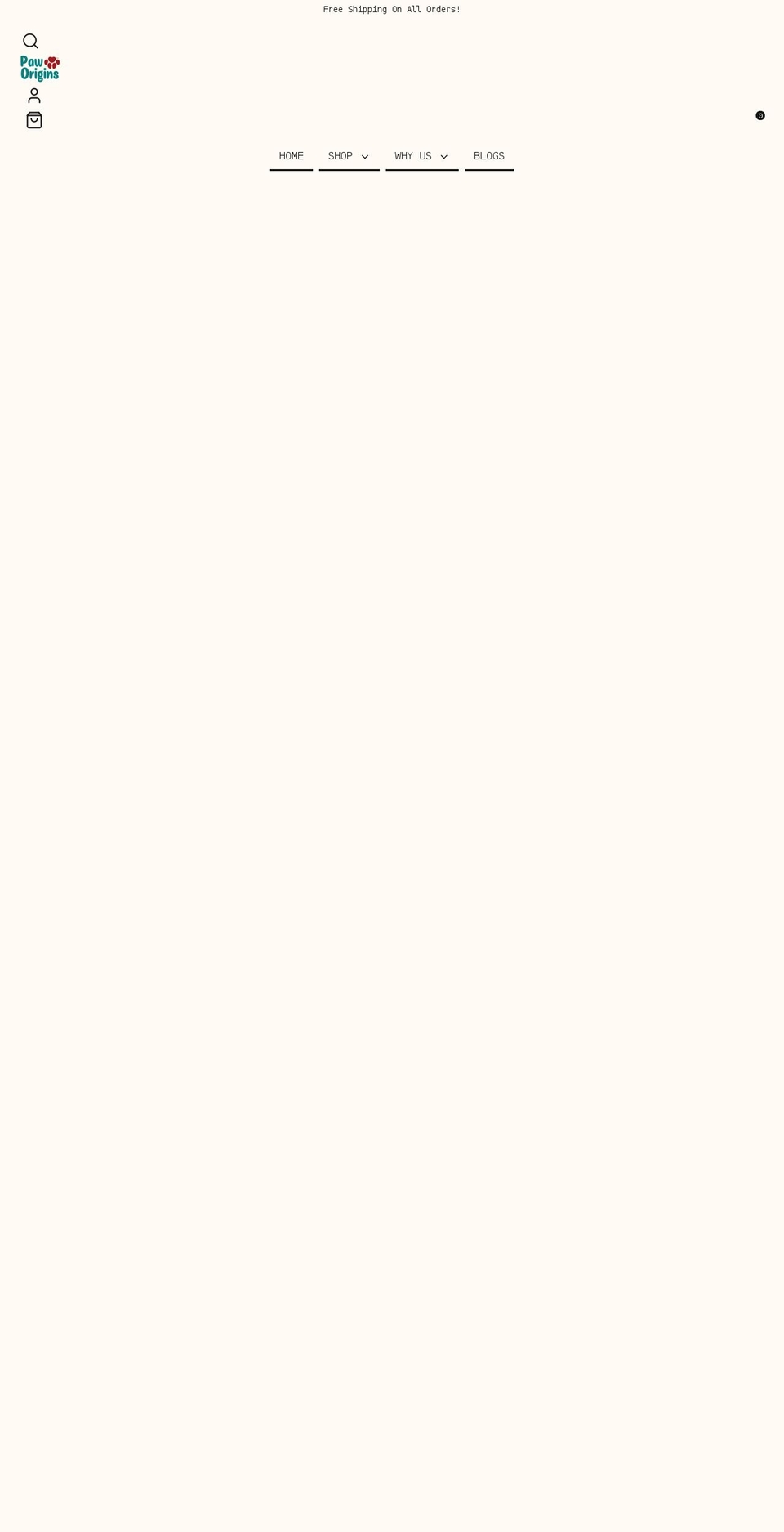 paworigins.com shopify website screenshot