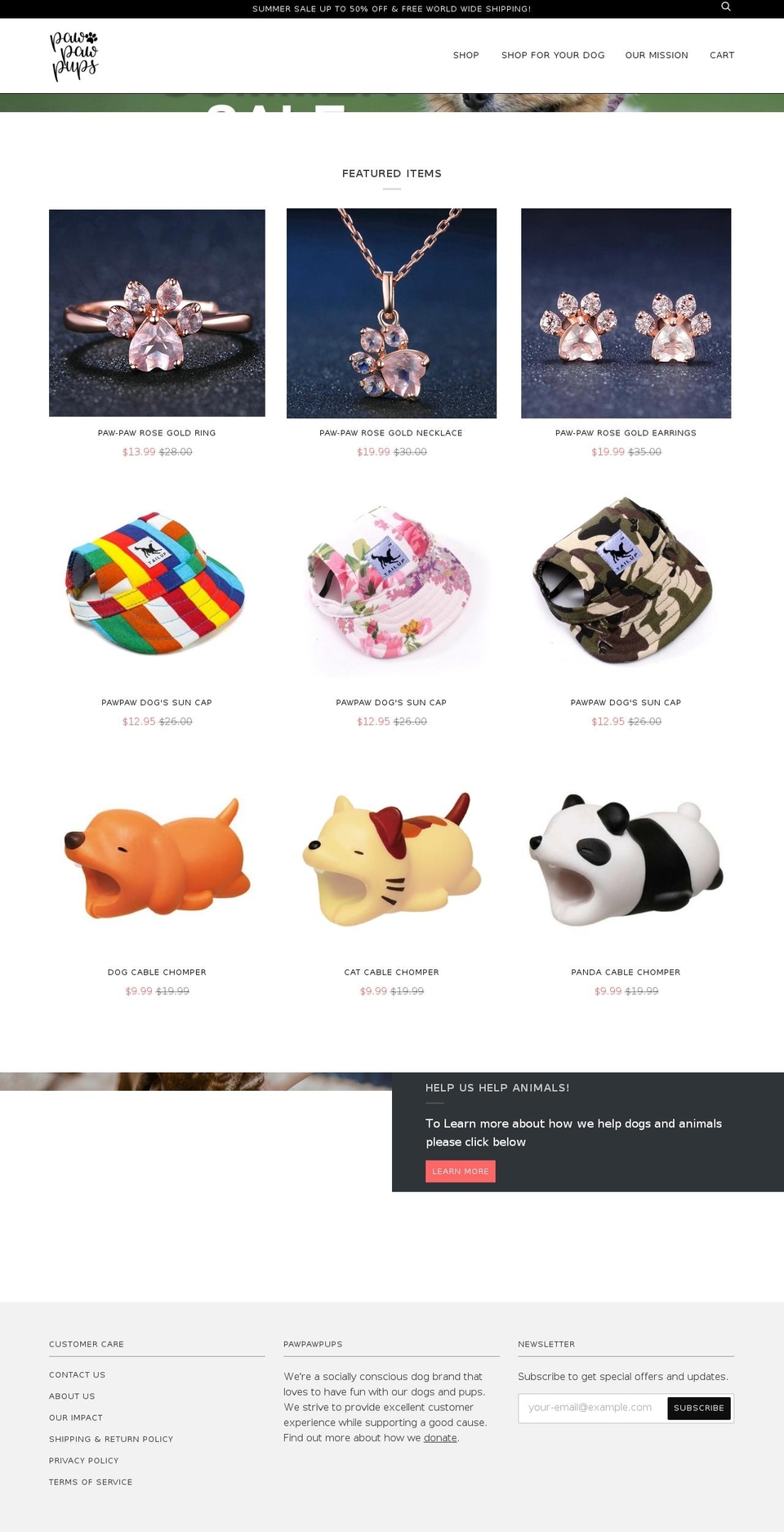 pawpawpups.com — Shopify storefront screenshot